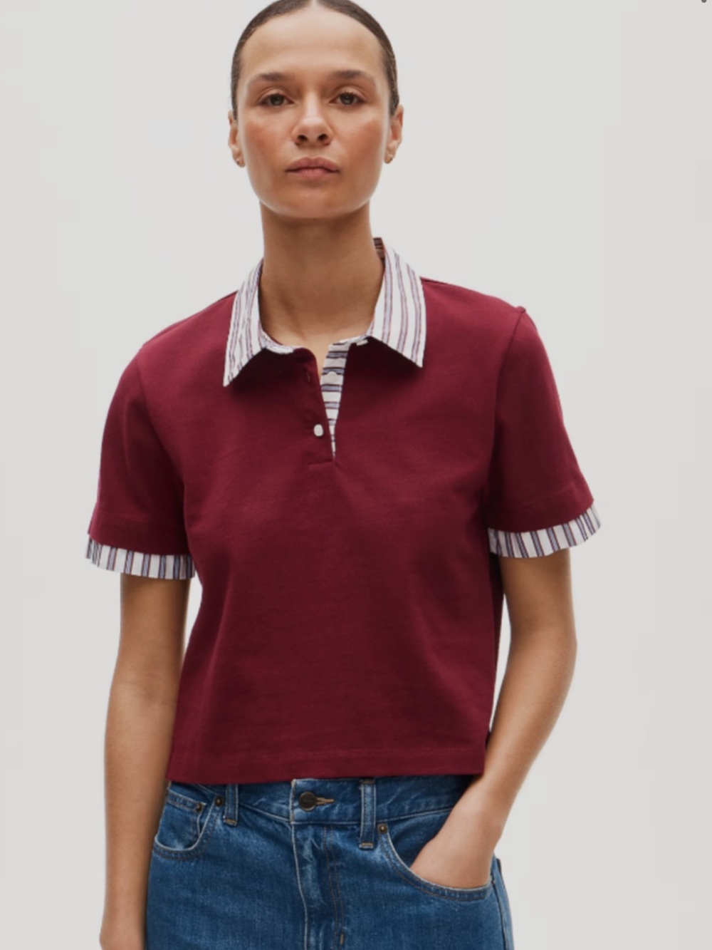 J.CREW Layered polo shirt in mariner cotton